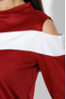 Костюм женский спорт с вырезом на одно плечо 72PD187 бордово-белый