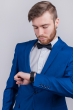 Пиджак синий мужской, на одной пуговице №276F021 синий Пиджак синий мужской, на одной пуговице №276F021 синий