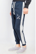 Брюки спортивные с вставками по бокам 361F002 темно-синий