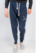 Брюки спортивные с вставками по бокам 361F002 темно-синий