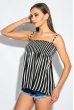Блуза женская с контрастным принтом 266F011-12 черно-белый