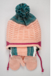 Комплект детский (для девочки) шапка, шарф и варежки 120PTEM50009 junior ярко-розовый
