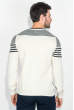 Пуловер мужской комбинация узоров 50PD422 молочно-черный