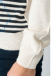 Пуловер мужской комбинация узоров 50PD422 молочно-черный