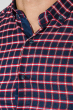 Рубашка мужская повседневная 50PD0041-2 сине-красная клетка