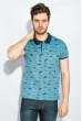 Поло мужское веселый принт 310F003-3 сине-голубой