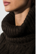 Свитер женский теплый, с удлиненной спинкой 197V001-1 коричневый