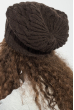Шапка женская «Бини», вязанная, разнообразие цветов 65PF2087 шоколадный
