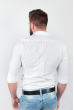Рубашка мужская из хлопка, длинный рукав №208F003 белый