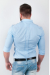 Рубашка мужская из хлопка, длинный рукав №208F003 голубой