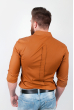 Рубашка мужская из хлопка, длинный рукав №208F003 коричневый