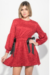 Платье женское с бантиками на боках 69PD1053 красный меланж