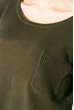 Свитер женский с карманом на груди 123V005 темно-зеленый