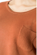 Свитер женский с карманом на груди 123V005 терракотовый
