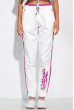 Стильные брюки с цветными надписями 32P0148 бело-фиолетовый