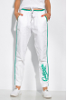 Стильные брюки с цветными надписями 32P0148 бело-зеленый