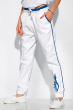 Стильные брюки с цветными надписями 32P0148 белый / электрик