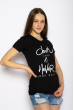 Футболка женская с текстовым принтом 600F013 черный