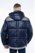 Куртка с капюшоном 157P13016-1 темно-синий / светло-серый