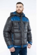 Куртка с капюшоном 157P13016-1 серо-синий