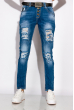 Рваные женские джинсы 120POS0322-1 светло-синий