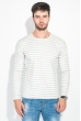 Джемпер мужской ткань в рубчик 501F001-1 бело-серый Джемпер мужской ткань в рубчик 501F001-1 бело-серый