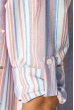 Рубашка женская в мелкую полоску 51P001 кораллово-голубой