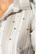 Рубашка женская в мелкую полоску 51P001 горчично-серый