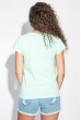 Футболка женская с блестящей надписью 211F028-4 мятный