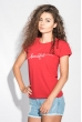 Футболка женская с блестящей надписью 211F028-4 красный