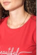 Футболка женская с блестящей надписью 211F028-4 красный