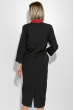 Платье женское (батал) контрастный воротник, элемент декора на груди 74PD316 черно-бордовый