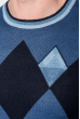 Джемпер мужской с орнаментом 50PD504 сине-черный