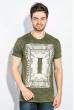 Футболка мужская с принтом 414F011-4 хаки Футболка мужская с принтом 414F011-4 хаки