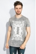 Футболка мужская с принтом 414F011-4 светло-серый Футболка мужская с принтом 414F011-4 светло-серый