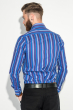 Рубашка мужская приталенная, в полоску 50PD28805 сиренево-голубой
