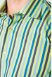 Рубашка мужская приталенная, в полоску 50PD28805 сине-салатовый