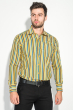 Рубашка мужская приталенная, в полоску 50PD28805 желто-синий