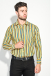Рубашка мужская приталенная, в полоску 50PD28805 желто-синий