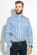 Рубашка мужская приталенная, в полоску 50PD28805 бело-синий