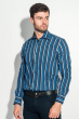 Рубашка мужская приталенная, в полоску 50PD28805 сине-голубой