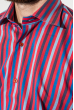 Рубашка мужская приталенная, в полоску 50PD28805 красно-синий
