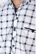 Рубашка мужская в стиле Casual 129P058 белый / темно-синий
