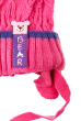Шапка детская (для девочки) на завязках 65PG15-043 junior темно-розовый