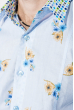 Рубашка мужская в крупный цветок 50PD626 голубой