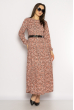 Легкое цветочное платье 640F006-1 пудровый