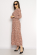 Легкое цветочное платье 640F006-1 пудровый