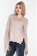 Свитер женский с разрезом на спине 133V001 светло-бежевый