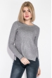 Свитер женский с разрезом на спине 133V001 серый