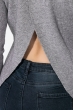 Свитер женский с разрезом на спине 133V001 серый